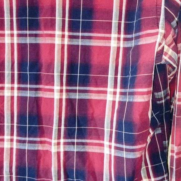 Roper Western Shirt Mens XL Red White Blue Pearl Snaps Short Sleeve Pockets - Picture 9 of 10